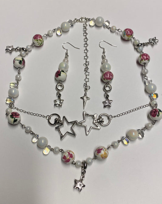 ‘Pink Star Teapot’ necklace set