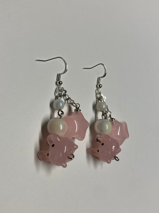 ‘Pink Star Piggy’ - Earrings