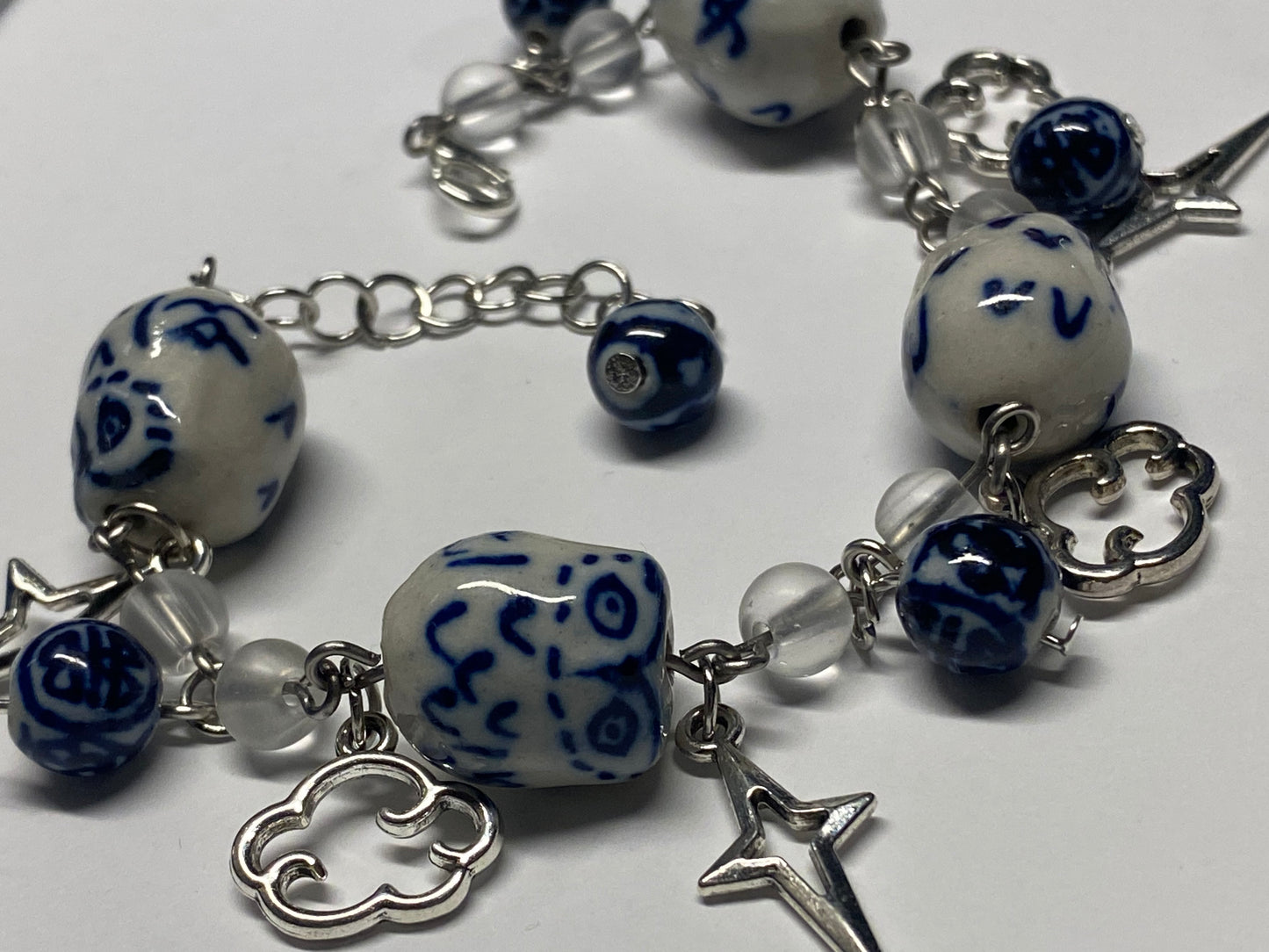 Owls in stars and clouds - bracelet